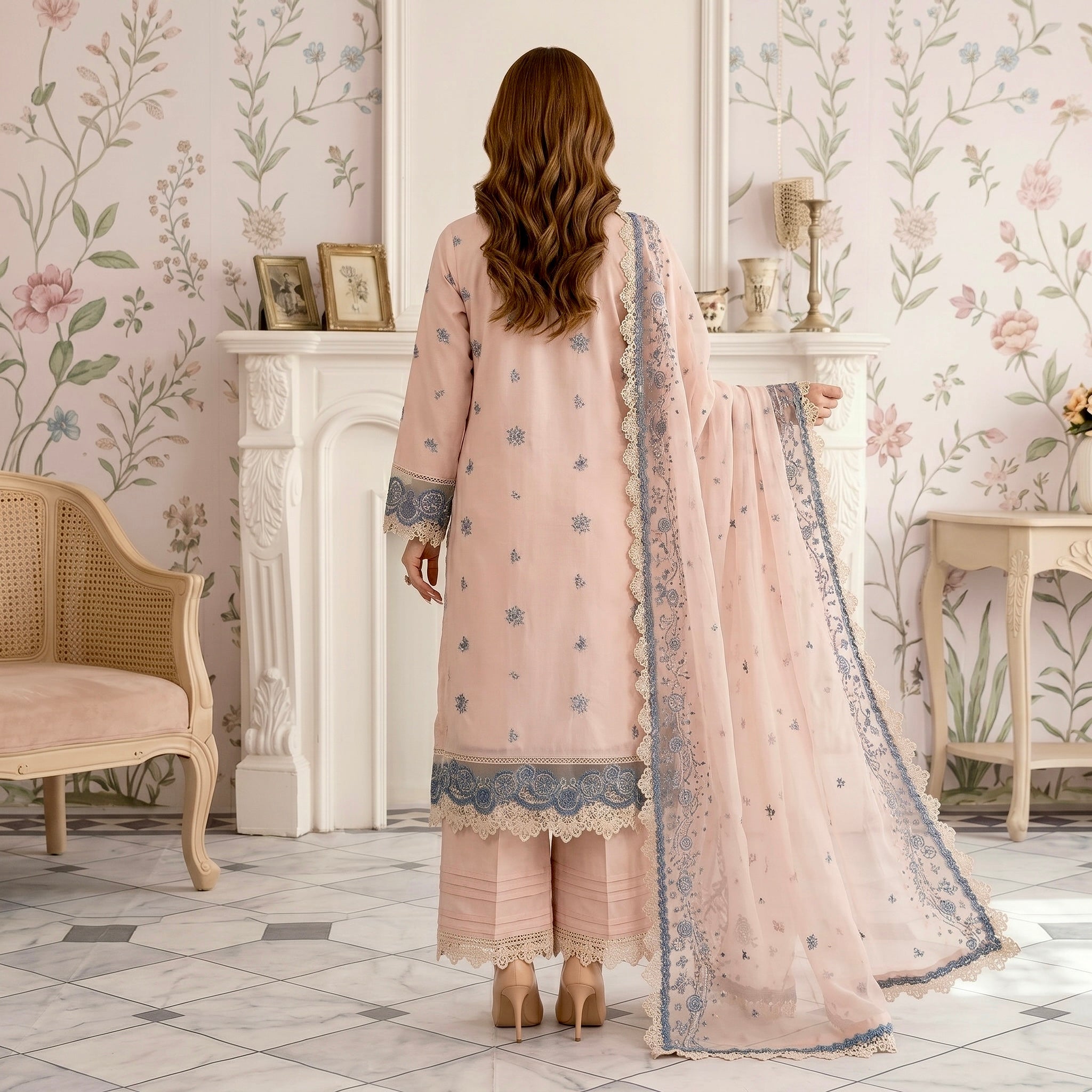Mirha’s Collection by Nida: 3-Piece Embroidered Lawn Suite