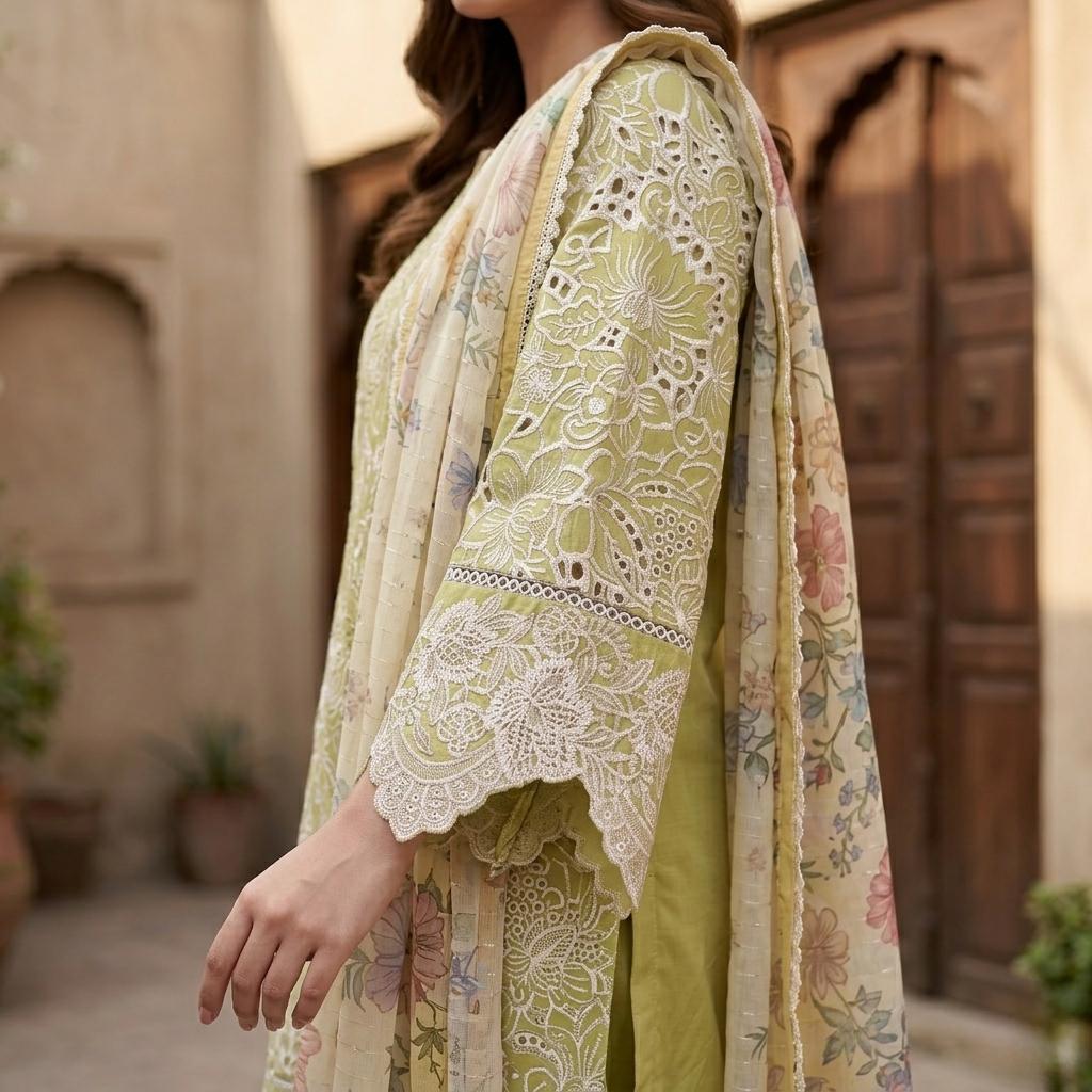 Mirha’s Collection by Nida: 3-Piece Embroidered Lawn Suite