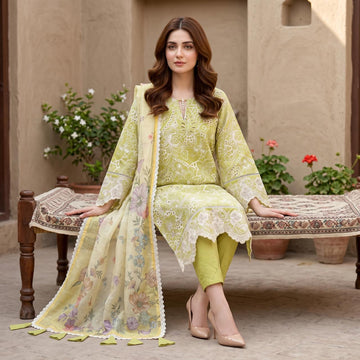 Mirha’s Collection by Nida: 3-Piece Embroidered Lawn Suite
