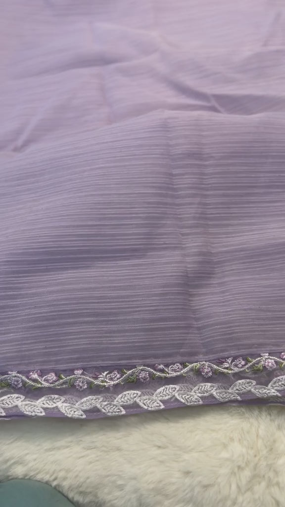 Original Imrozia Ready to Wear: Luxury Embroidered Net Dupatta with Scalloped Border